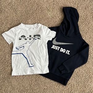 Nike+Jordan hoodie and tee bundle. 💙🤍🩶 size 4/XS